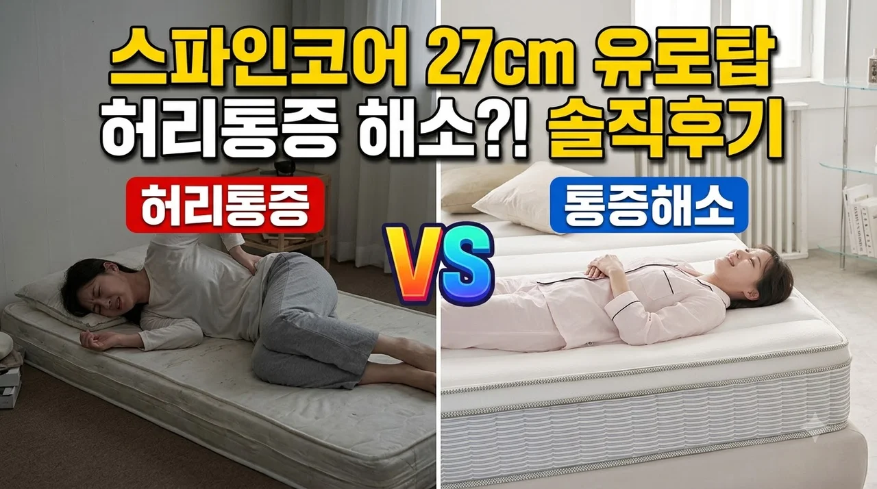 스파인코어 유로탑 독립스프링 매트리스 Q 27cm 허리통증 해소 솔직후기